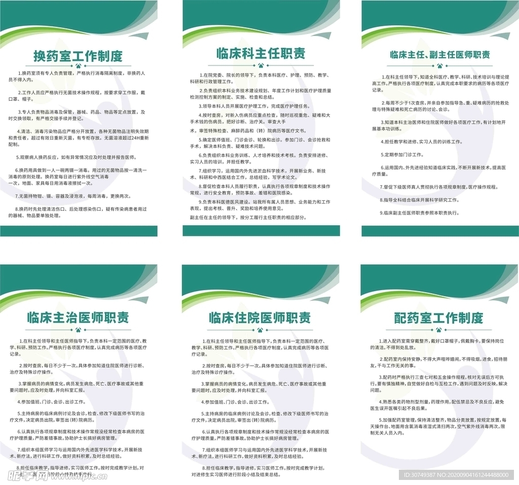 2020医院科室制度
