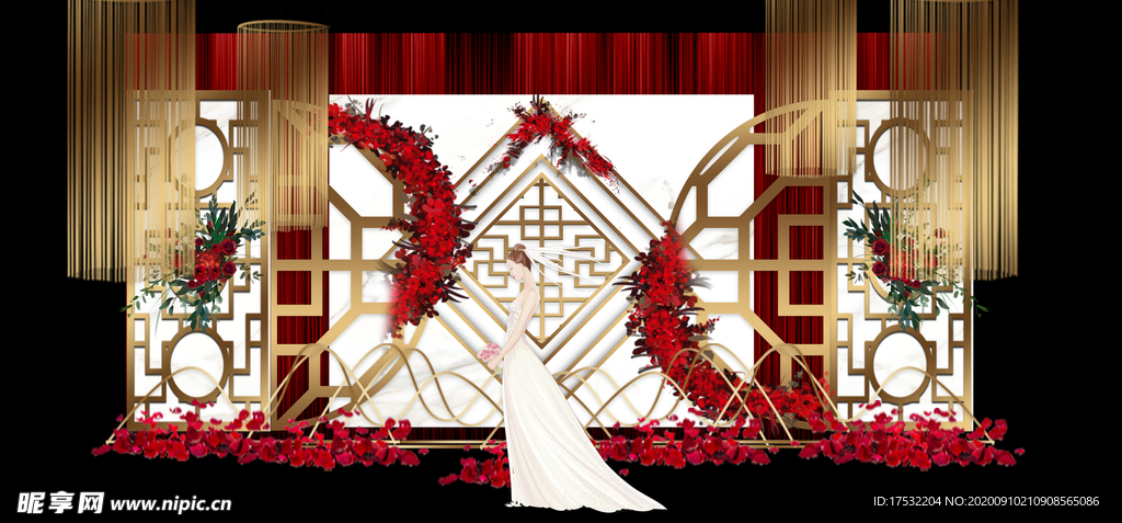 红白金撞色婚礼