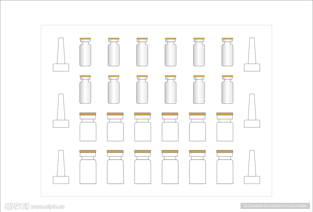 冻干粉 套盒设计 平面图