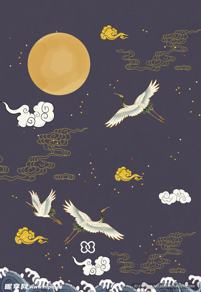 仙鹤海报背景图片