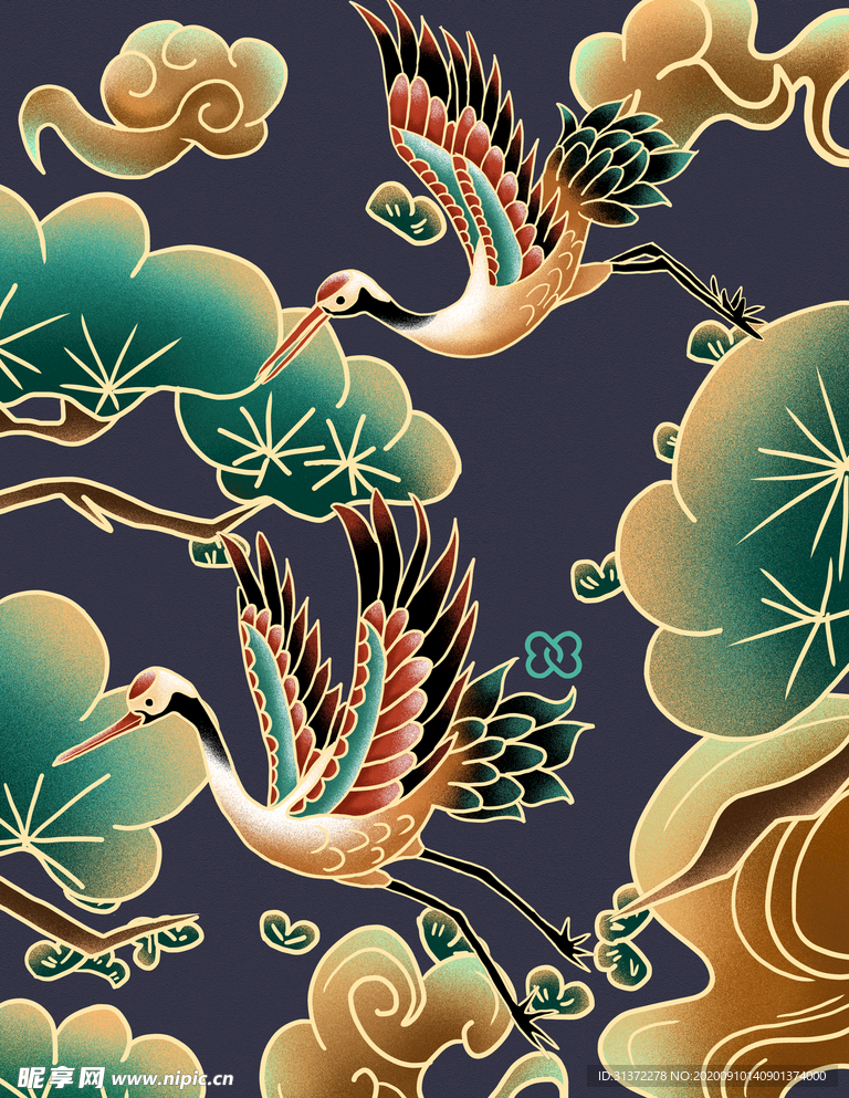 仙鹤海报背景图片