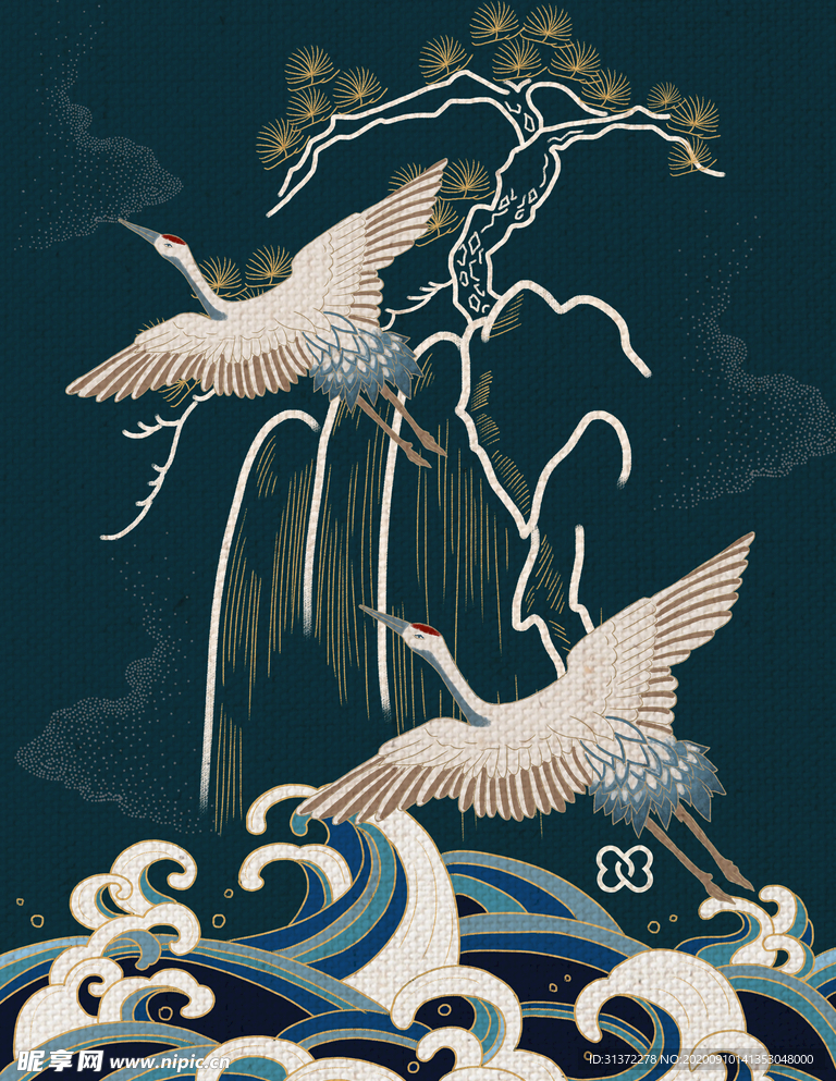 仙鹤海报背景图片