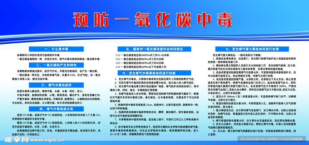 预防一氧化碳中毒宣传栏