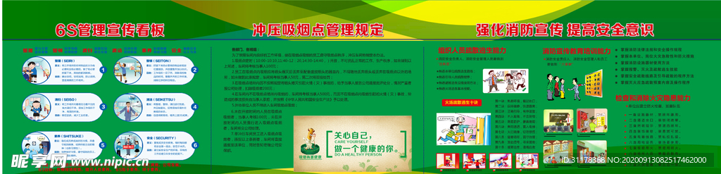 6S宣传展板吸烟区管理