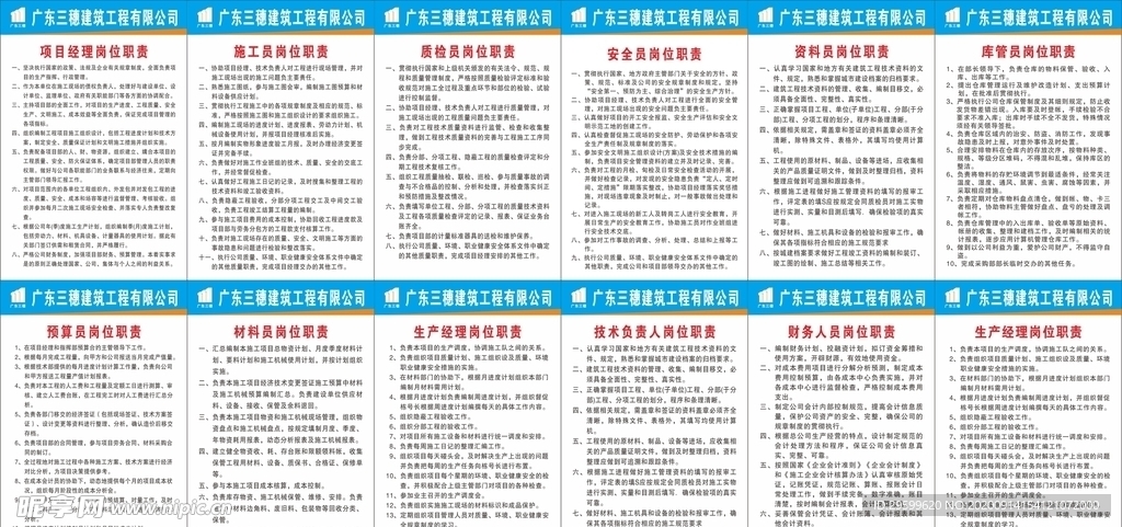 建筑工地岗位职责