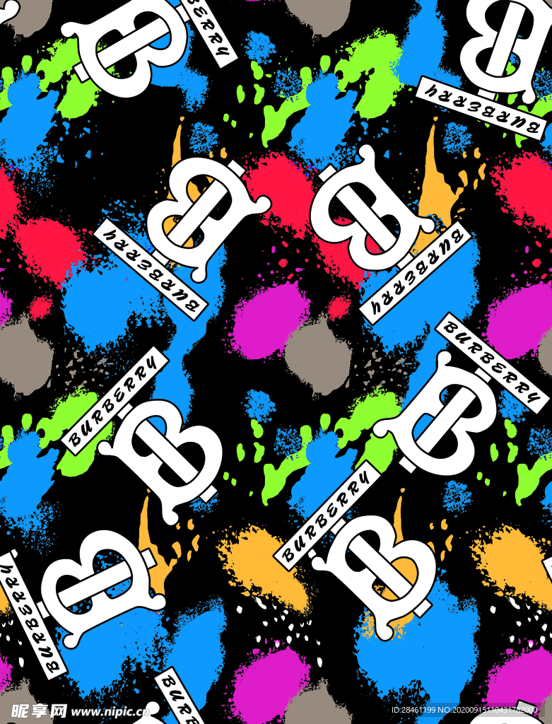 大牌 乱花 循环 定位花 泼墨