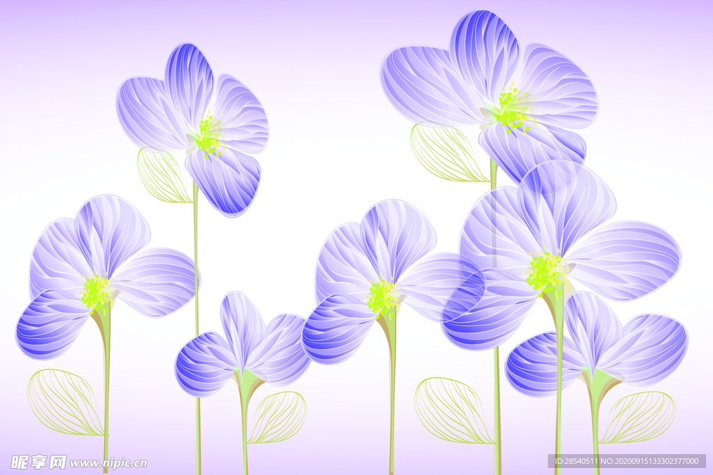 现代简约花电视背景墙图