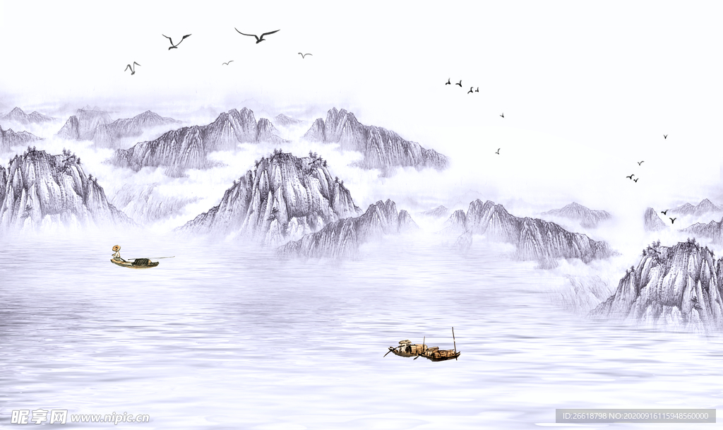 现代新中式背景墙