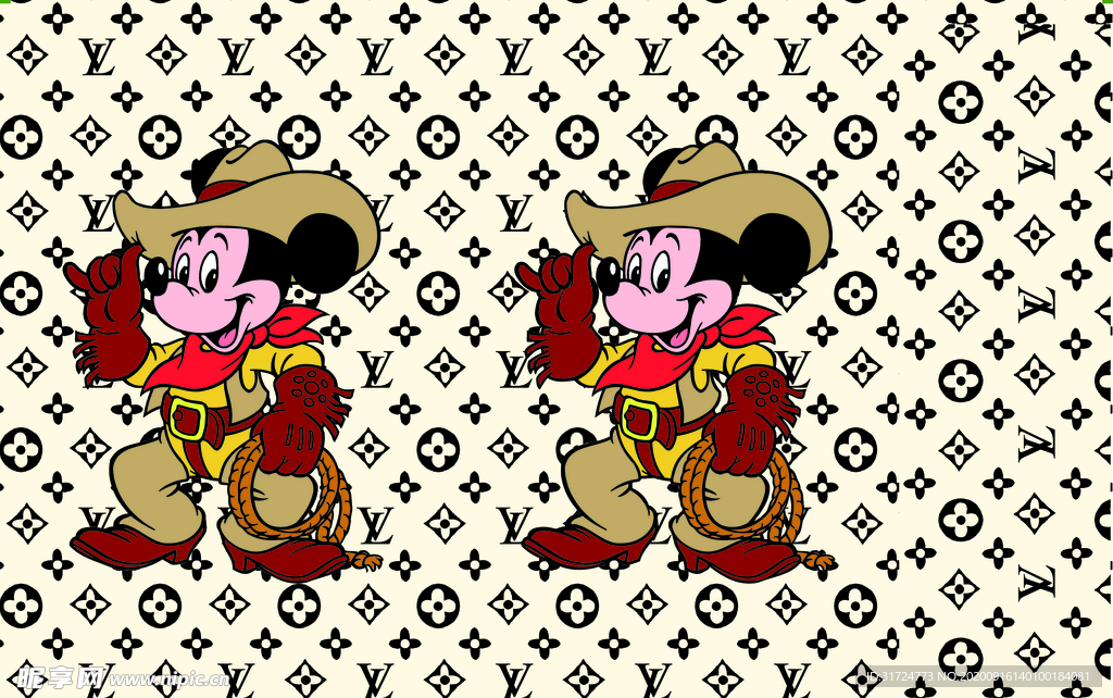 米奇  古驰  字母 数码印花