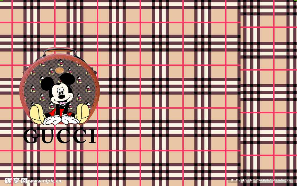 米奇  古驰  字母 数码印花