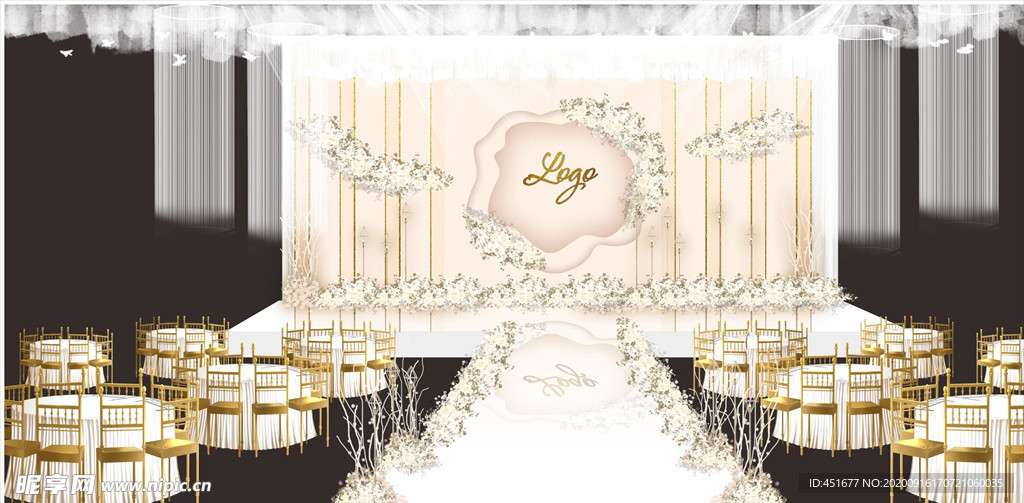 香槟色泰式婚礼效果图