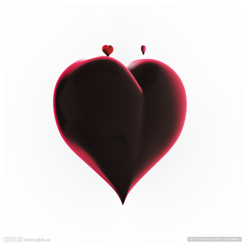 3D立体心形矢量素材