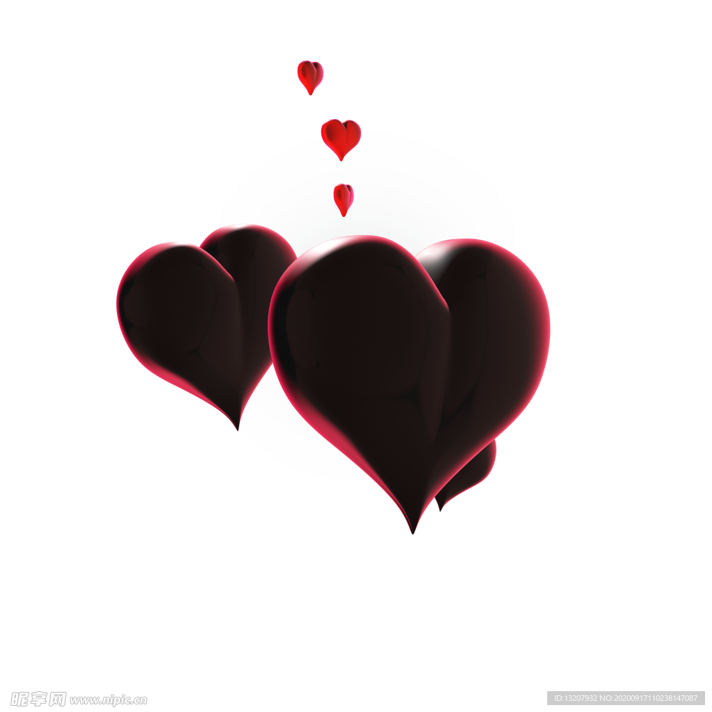 3D立体心矢量素材