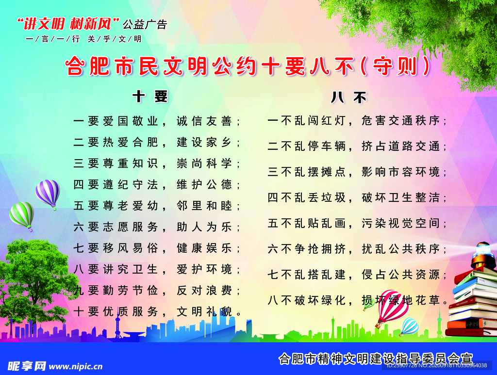 合肥市民文明公约十要八不