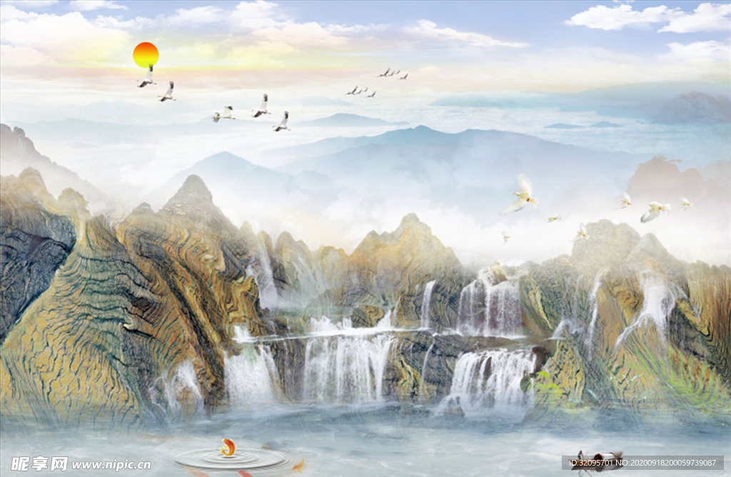 水墨山水大理石纹