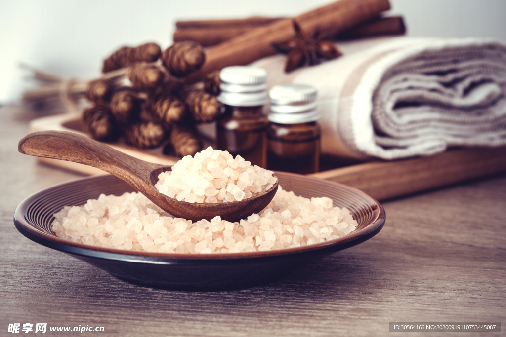 海盐按摩洗浴背景素材