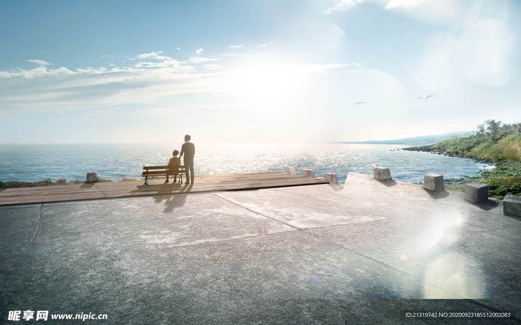 汽车海报背景 老人与海 父亲节