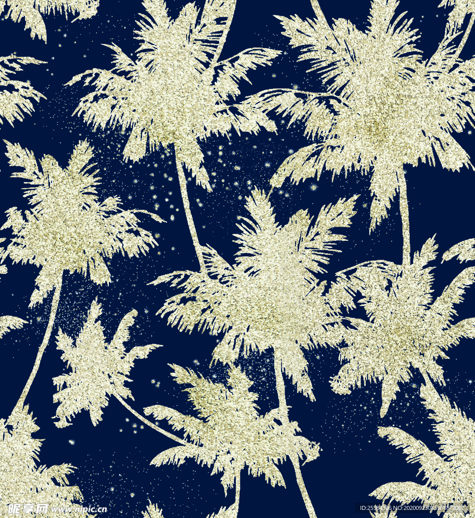 无缝椰树 热带花型