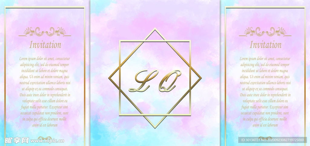 粉色婚礼背景粉蓝色婚庆婚礼舞台