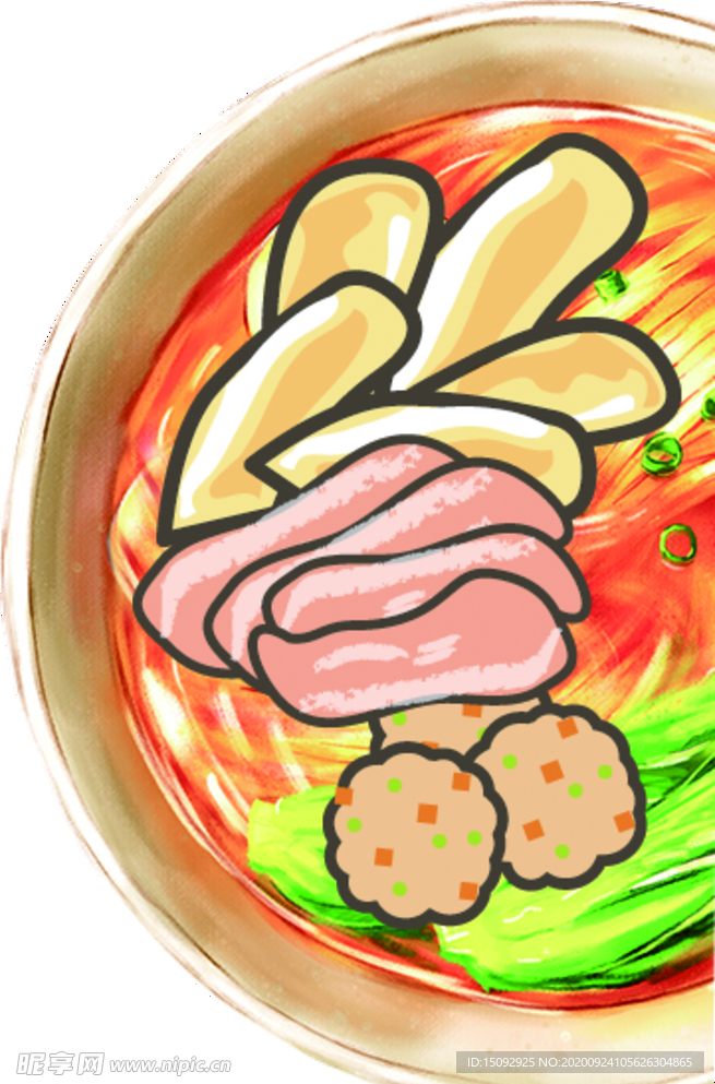 手绘火锅丸子烤肠