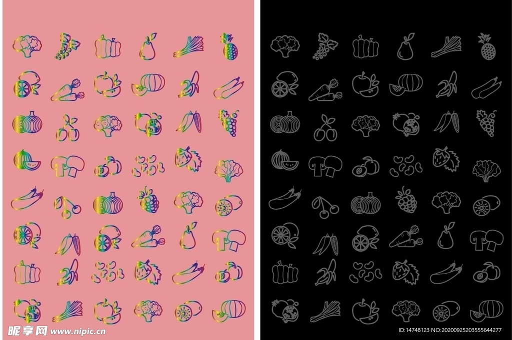 蔬果线稿