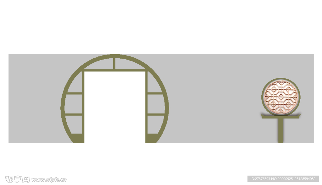 中式墙面矢量素材组合