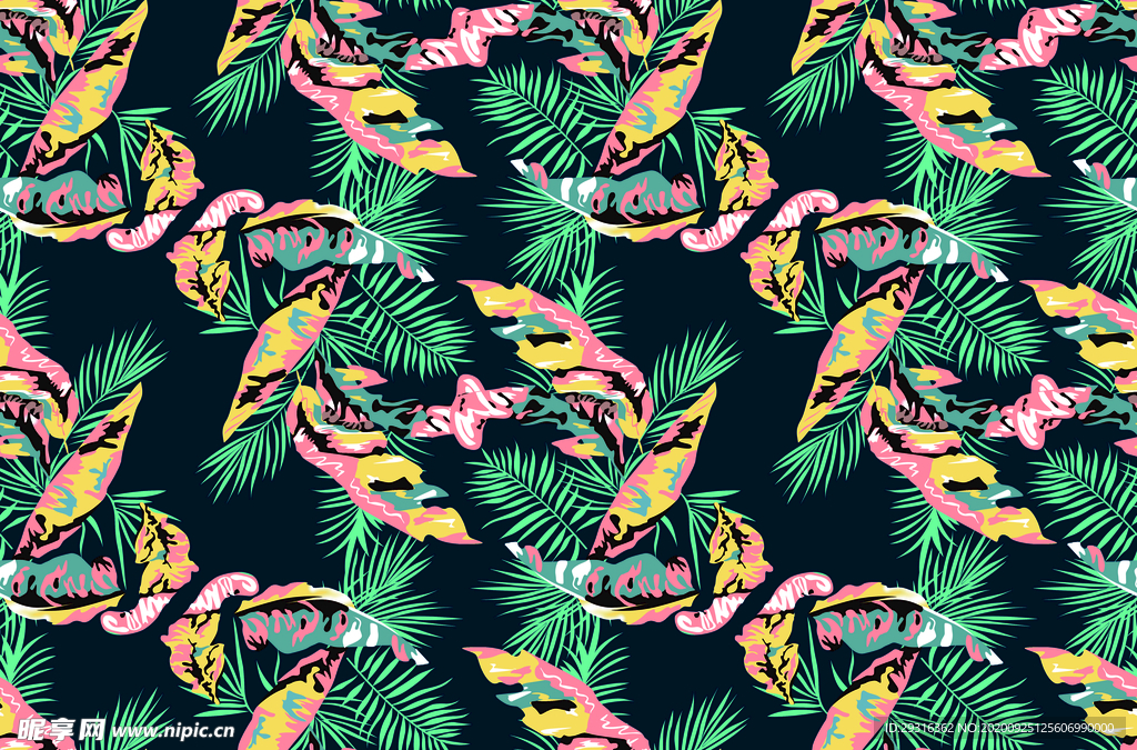 大牌 树叶 叶子 数码印花