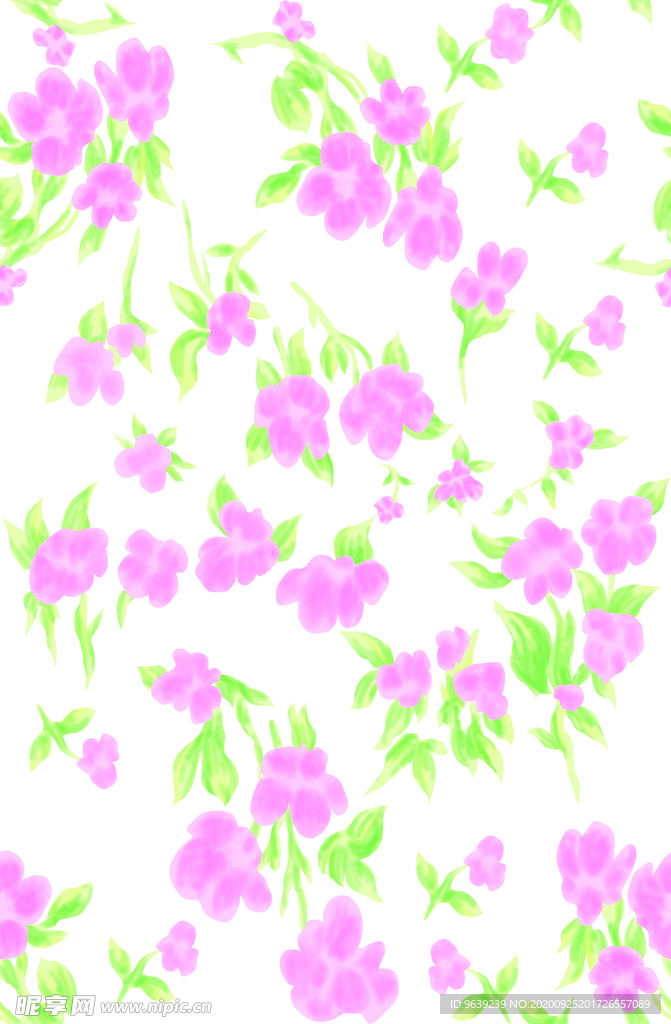 水彩手绘小碎花