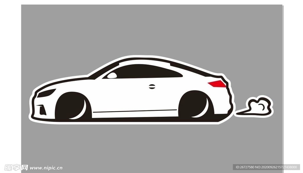 手绘汽车 卡通汽车 矢量车贴