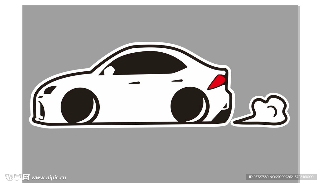 手绘汽车 卡通汽车 矢量车贴