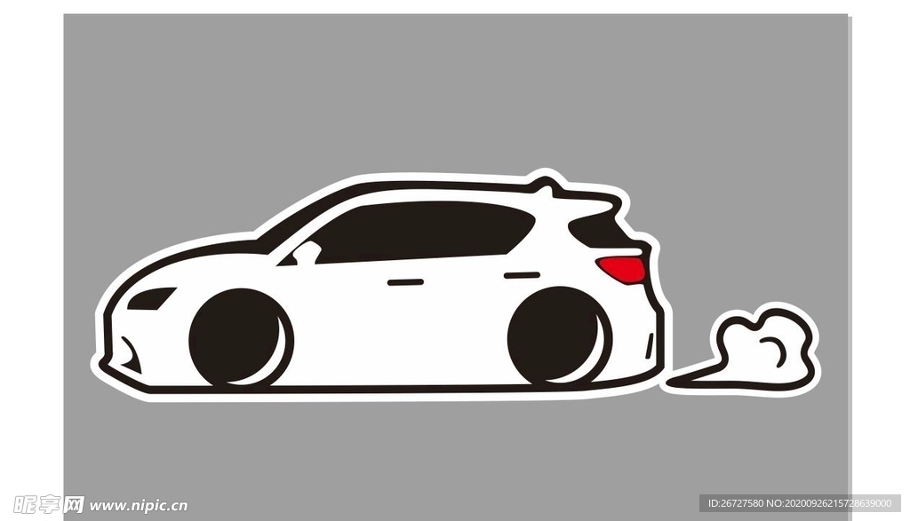 手绘汽车 卡通汽车 矢量车贴