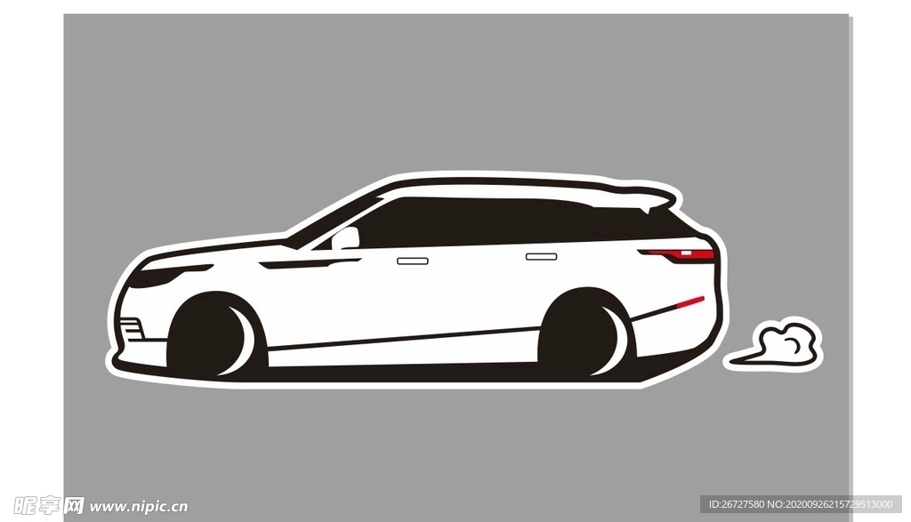 手绘汽车 卡通汽车 矢量车贴