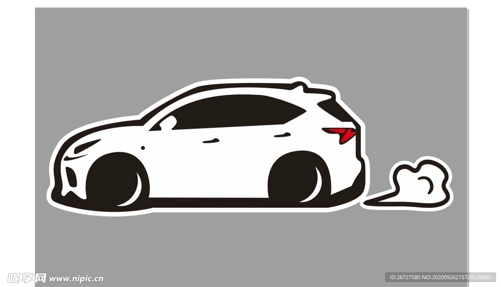 手绘汽车 卡通汽车 矢量车贴