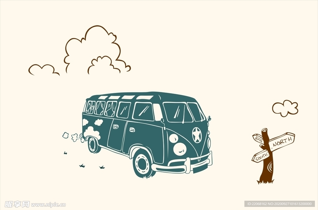 硅藻泥 汽车背景 卡通