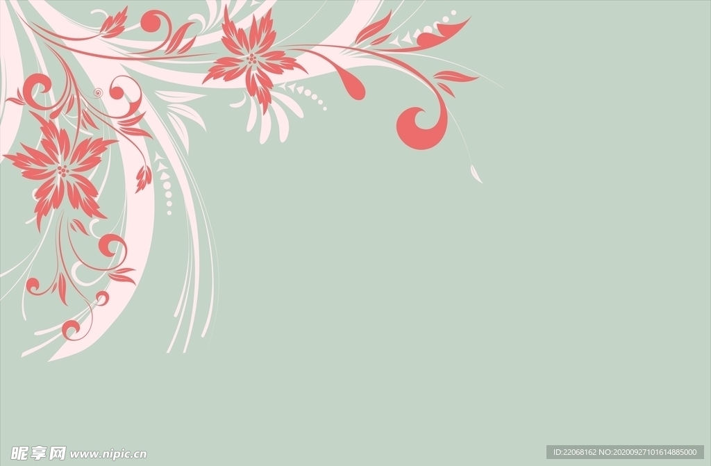 硅藻泥现代电视背景花