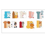 卡通动物标签书签拼图玩具