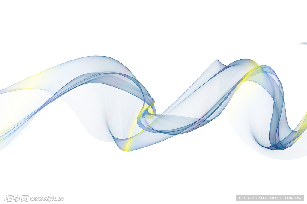 手绘抽象彩色烟雾线条