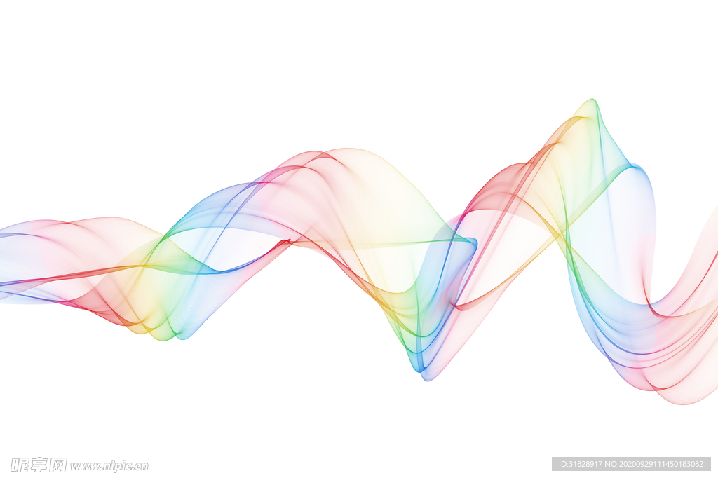 手绘抽象彩色烟雾线条