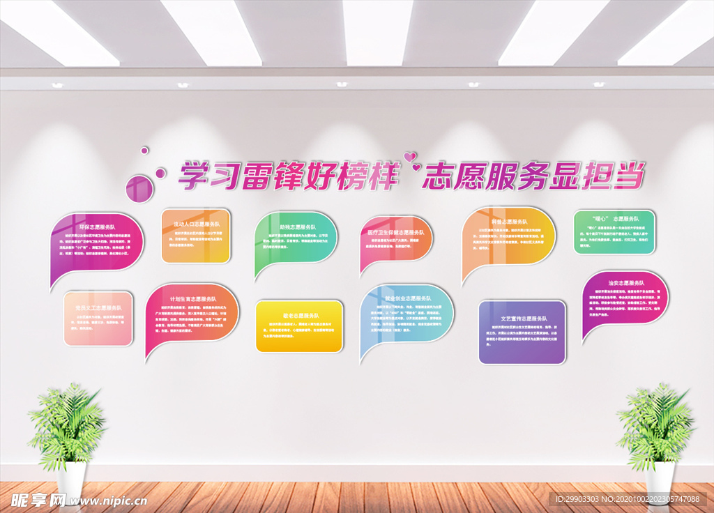 社区志愿者服务项目内容文化墙