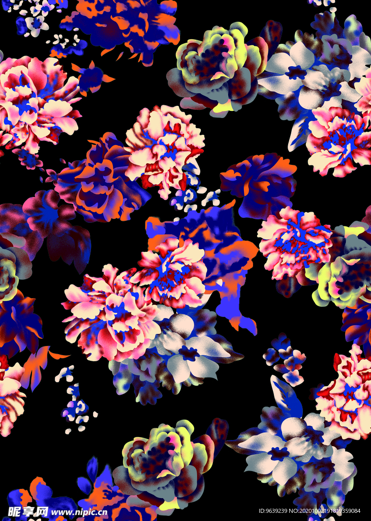 手绘牡丹大朵花