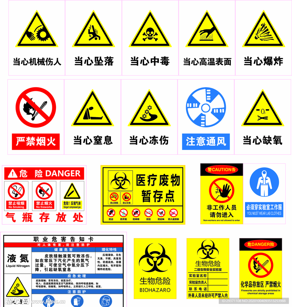 医疗废物标识 危险告知卡