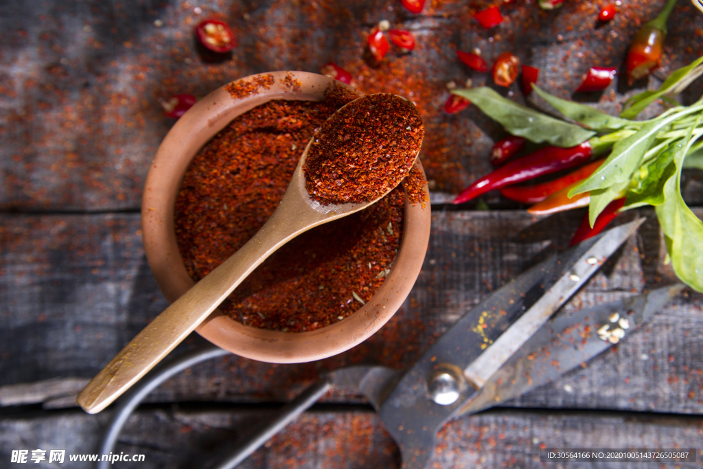 辣椒粉调料美食背景海报素材