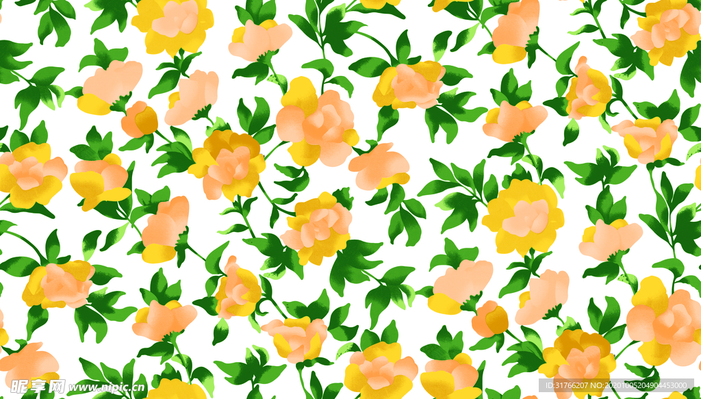 彩色渐变花卉 小碎花