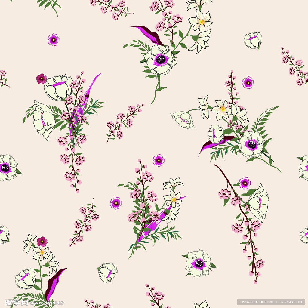 手绘花 玫瑰花 大牌花 乱花