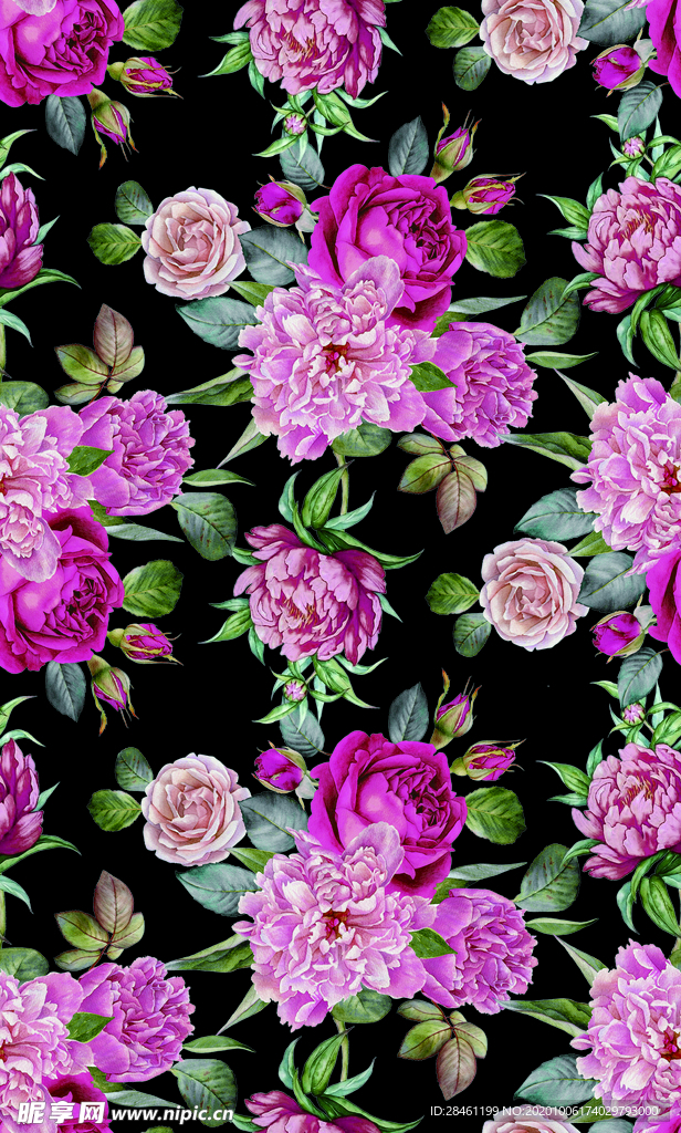 手绘花 玫瑰花 大牌花 乱花