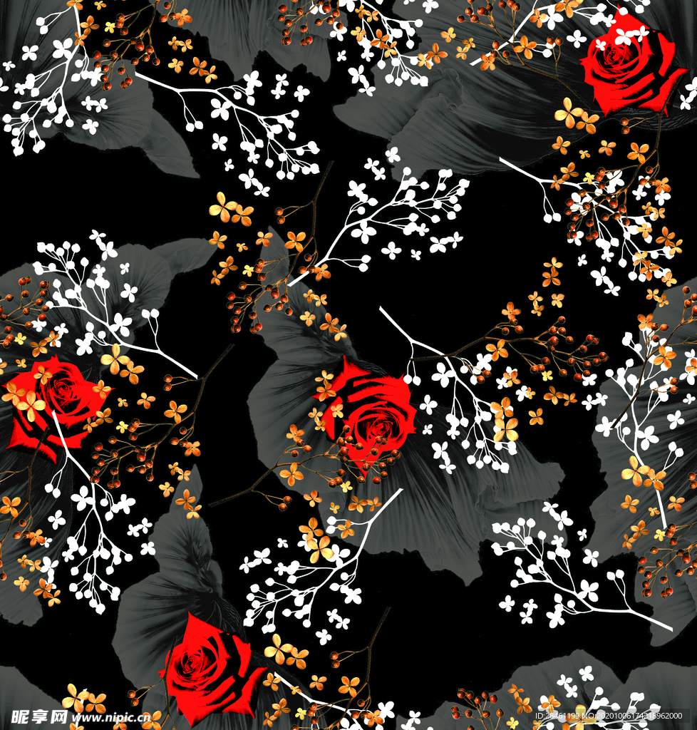 手绘花 玫瑰花 大牌花 乱花