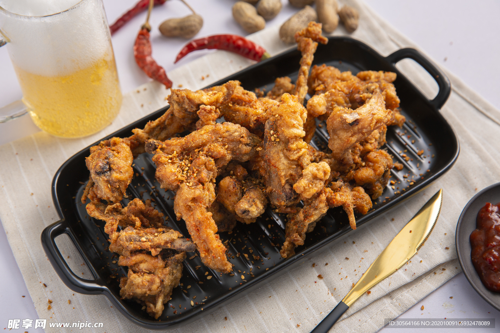 炸鸡美食食材背景海报素材