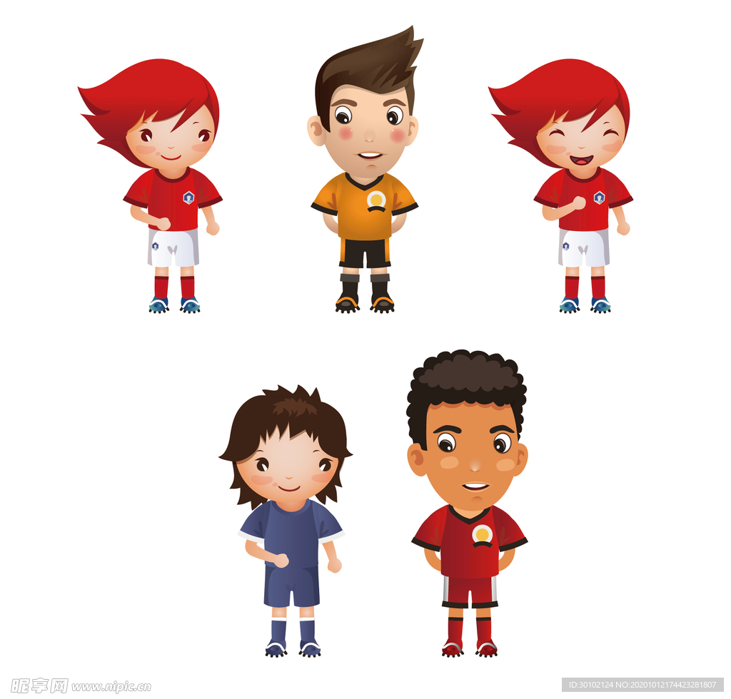 手绘运动卡通人物