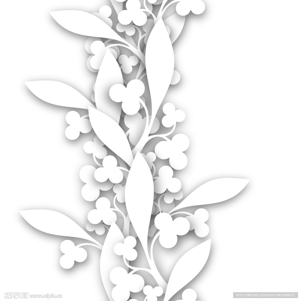 PNG 无缝 手绘花卉 手绘花