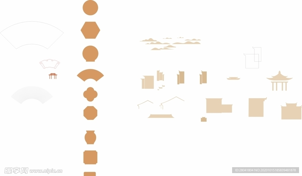 中式  形状 矢量